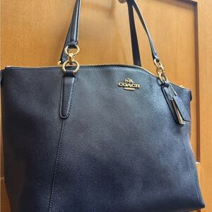 Coach Dark Blue Leather Tote